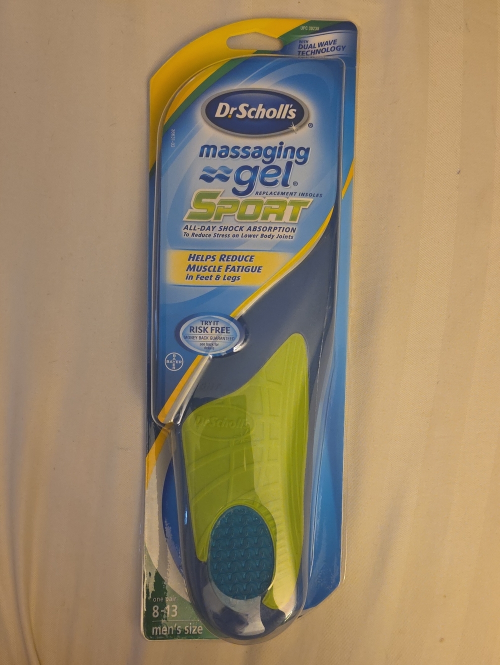 Dr. Scholl's Massaging gel sport insoles All-Day Shock absorption Men's 8-13
